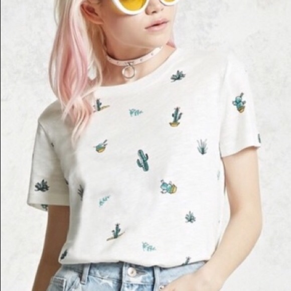 F21 Cactus 🌵 Top! Sz L - Picture 1 of 5